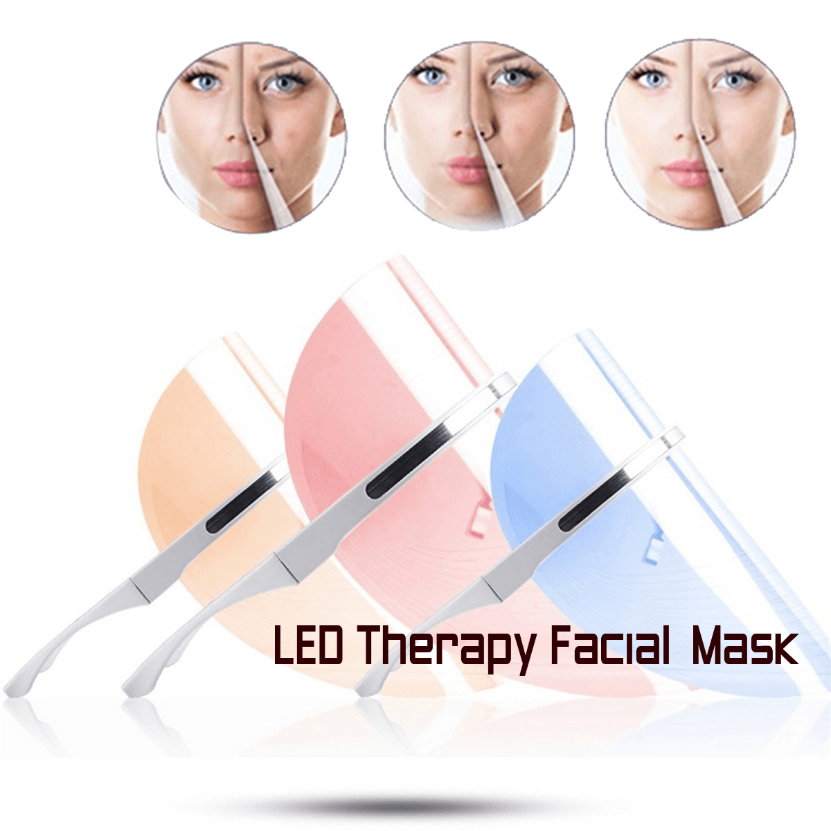 3 Colors LED Light Therapy Face Mask anti Acne anti Wrinkle Facial SPA Instrument Treatment Beauty Machine Face Skin Care Tools