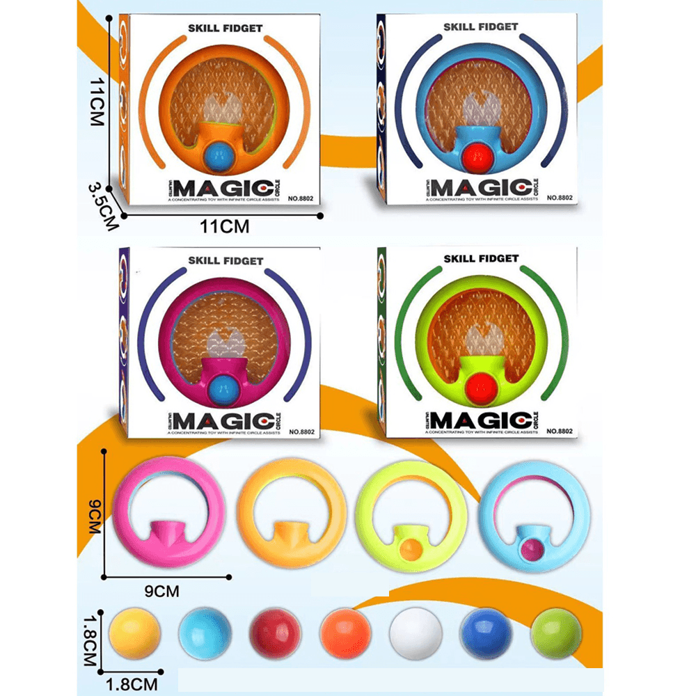 Random Color Creative Intellectual Magic Circle High Speed Turning Bead Circle Decompression Novelties Toy for Kids Gift