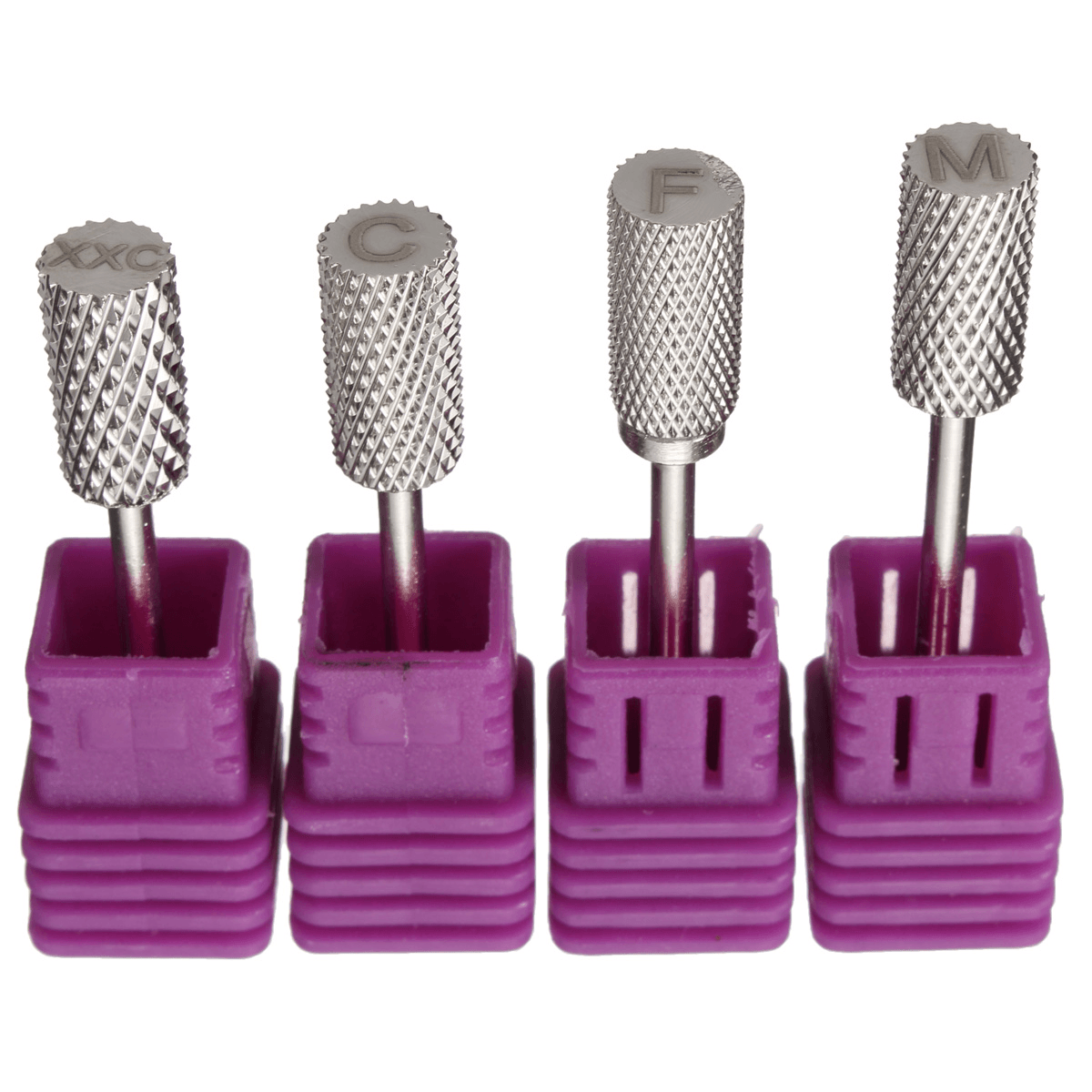 4Pcs Electric Carbide Nail File Drill Bits Kit Polish Cylindrical Manicure Tools