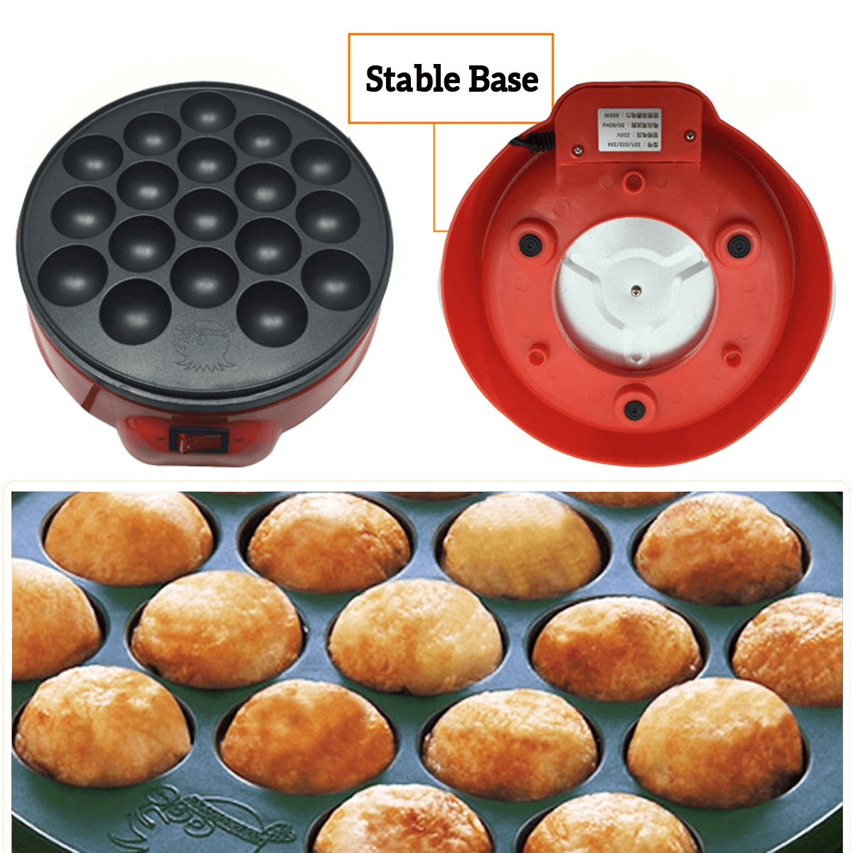 18 Holes Takoyaki Grill Pan Cooking Plate Stove Machine Octopus 650W 220V Kitchen Cooking Machine