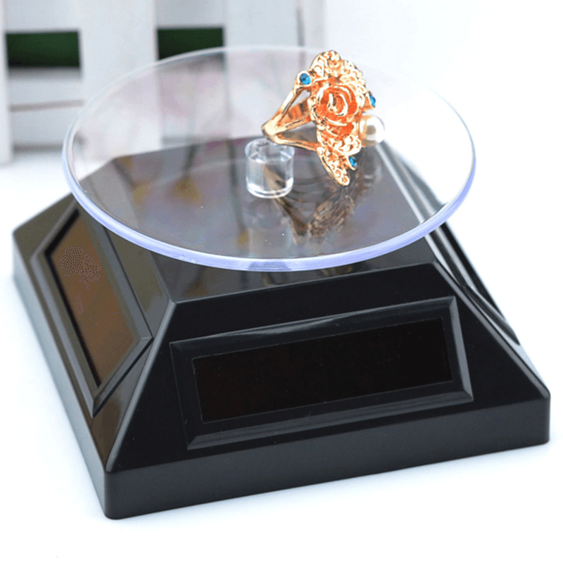 Solar Showcase 360° Turntable Rotation Display Stand for Displaying Jewelry Watch Ring Phone