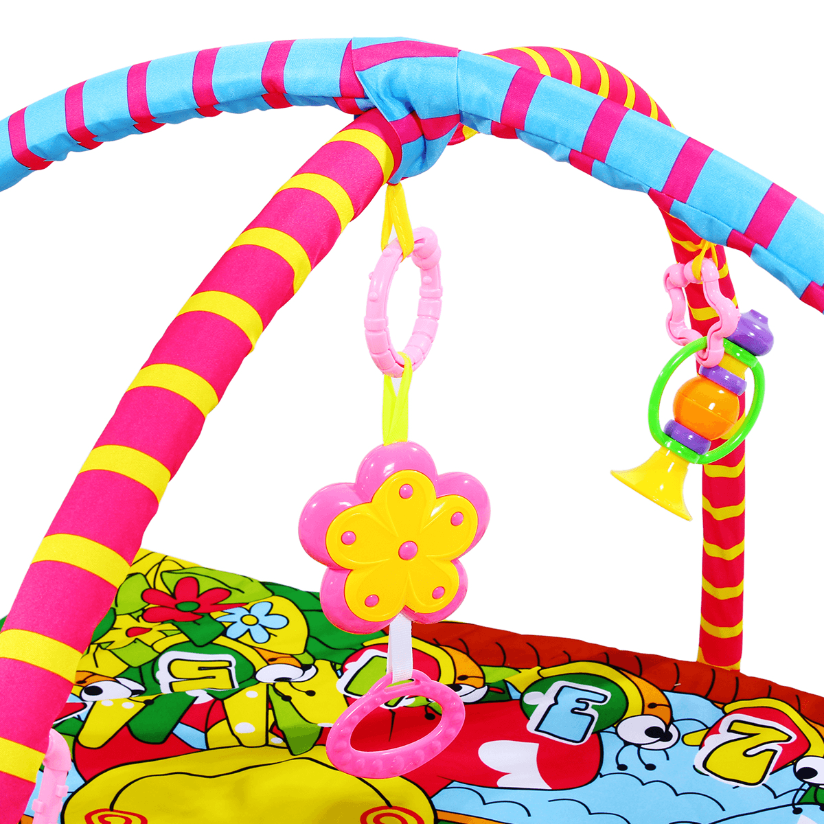 Baby Music Crawling Carpet Blanket Pad Fitness Gym Square Animal Mat Hanging Toy