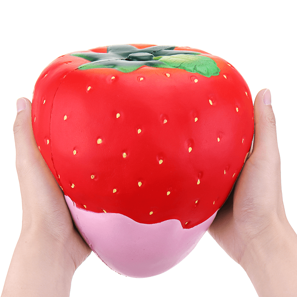 Puni Maru Super Humongous Classic Strawberry Dipped in Squishy Licensed Slow Rising Toy 35Cm