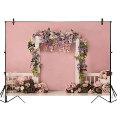 5X3Ft 7X5Ft 9X6Ft Pink Wall Rose Flower Decor Photography Backdrop Background Studio Prop