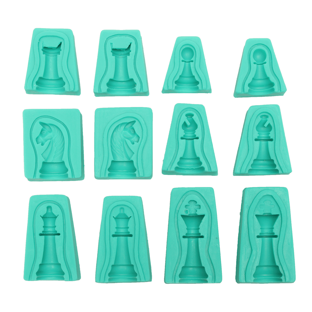 6 Sets 3D-Silikon-Form für Fondant, Kuchen, internationales Schach, Schokolade, Cupcake, Süßigkeiten, Seife, Werkzeug