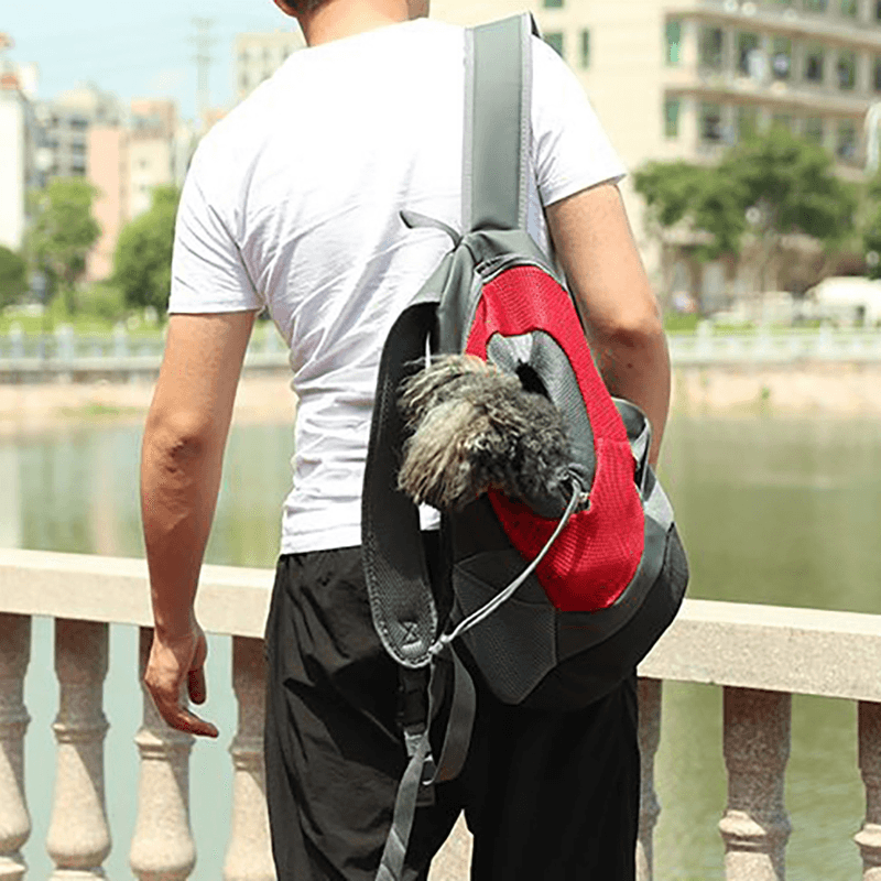 Oxford Cloth Breathable Mesh Pet Backpack Dog Portable Travel Out Backpack Carrier