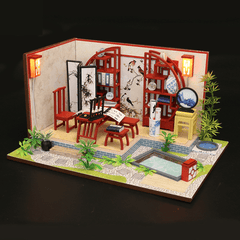 Hongda S921 DIY Cabin Ink Bamboon in Breezing Hand-Assembled Doll House Model Toy