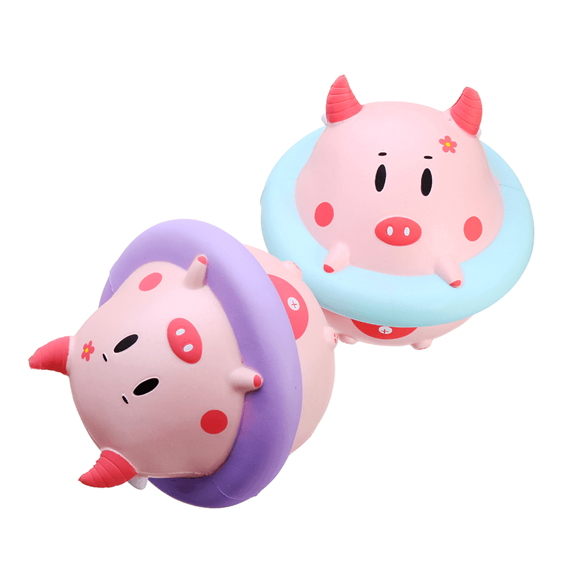 Yunxin Squishy Jumbo Piggy 16Cm Pig Wearing Lift Buoy Slow Rising Cute Collection Gift Decor Toy