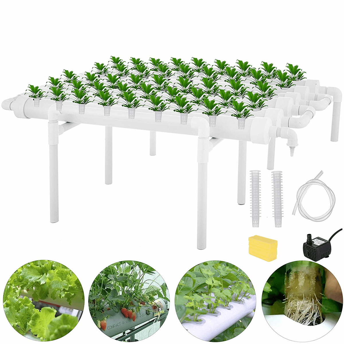 110-220V 54 Holes Hydroponic Piping Site Grow Kit Deep Water Culture Planting Box Gardening System Nursery Pot Hydroponic Rack