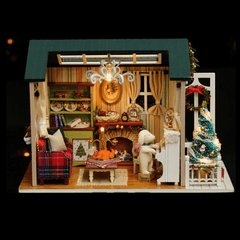 Cuteroom Z-009-A Dollhouse DIY Doll House Miniature Kit Collection Gift with Light