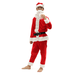 Traje rojo de Papá Noel para hombre, traje de Navidad, tamaño rojo, Cosplay