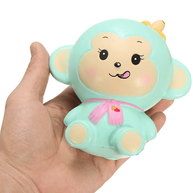 Woow Squishy Monkey Slow Rising 12Cm with Original Packaging Blue and Pink