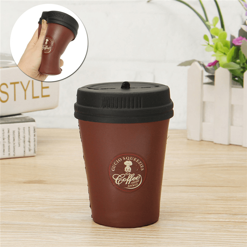 Cute Squishy Slow Rising Jumb Brown Coffee Cup Kid Addult Toys Home Decoration