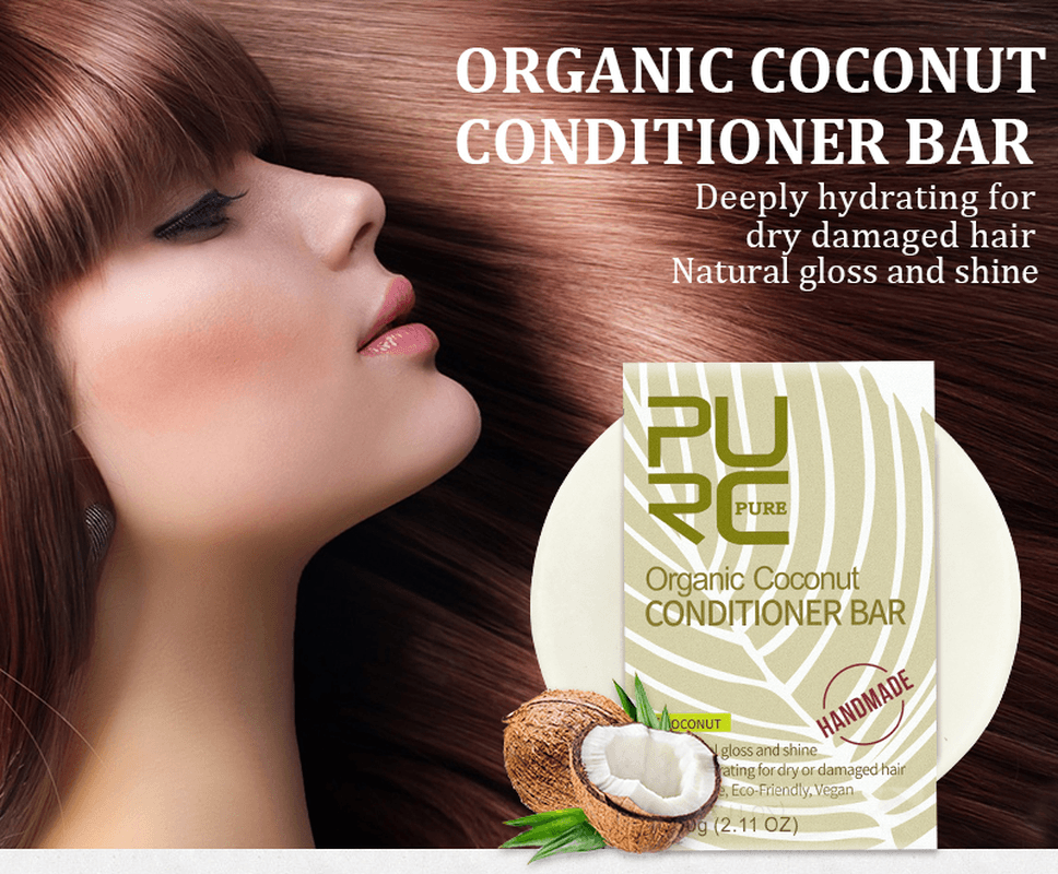 PURC Organic Shampoo Jabón 100% PURO Hecho a mano Procesado en frío Refrescante Champú para el cabello anticaspa