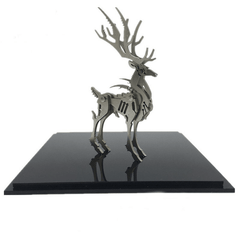 Steel Warcraft 3D Puzzle DIY Assembly Elk Toys DIY Stainless Steel Model Building Decor 4.2*3.5*7.6Cm