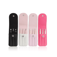 3Pcs 4 Colors Stainless Steel Eyebrow Beauty Tweezers Face Hair Removal with Bag Makeup Tool