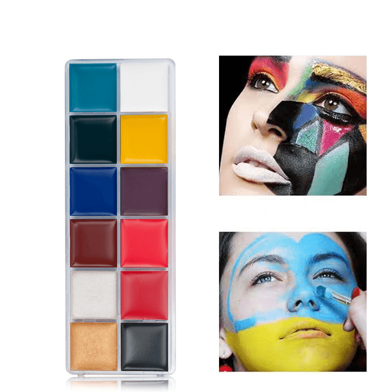 12 Colors Face Body Paint Oil Face Painting Kits Professional Painting Halloween Party Fancy Make up for Adults and Kids