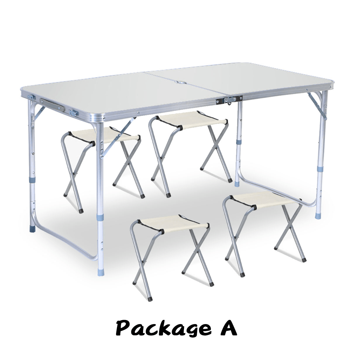 120X60Cm Portable Aluminum Alloy Folding Table Chair Height Adjustable Indoor Outdoor BBQ Camping Picnic Table Kit