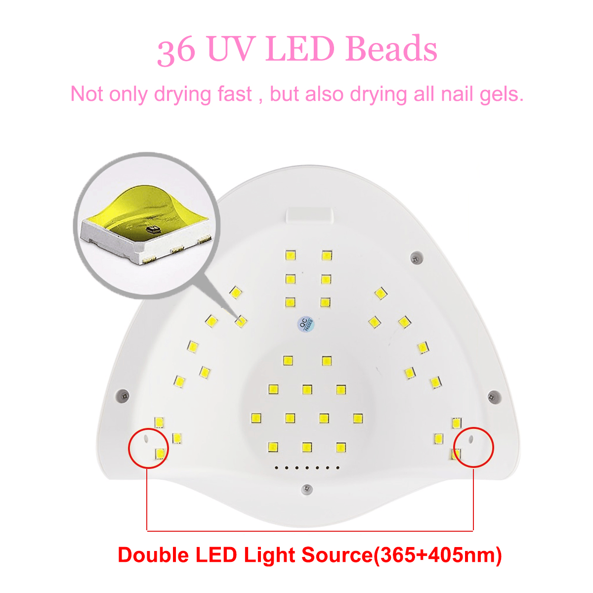 Nail Dryer UV Lamp for Gel Varnish Nails Gel Polishing 30S/60S/90S Timing Lamp Nail Dryer for Drying Nail Art Tool