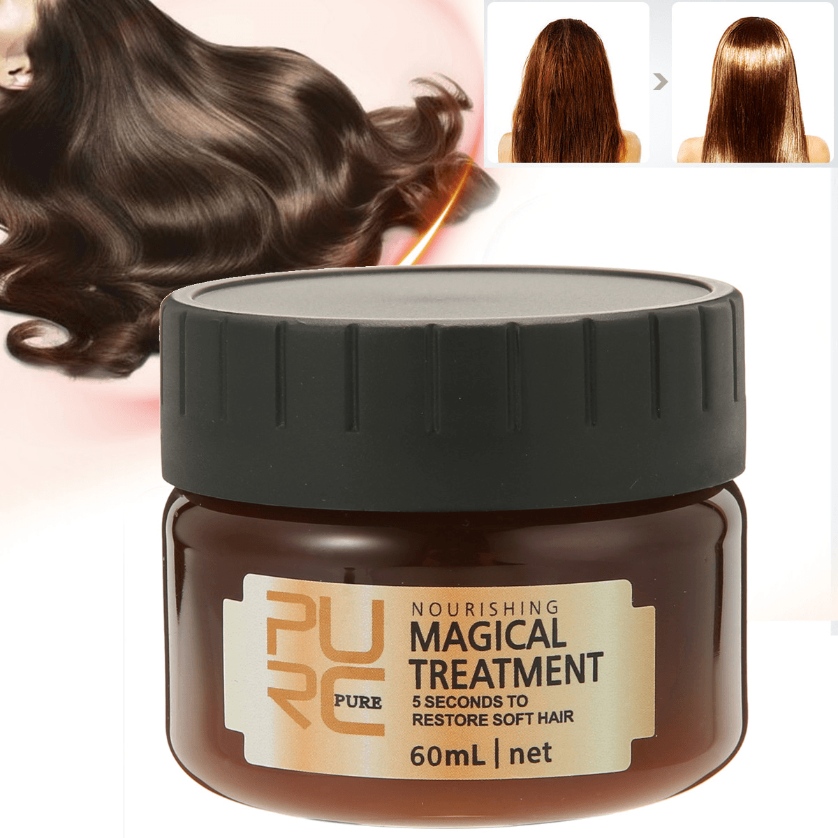 5 Sekunden Reparatur von Schäden, Reparatur von weichem Haar, PURC Magic Care Haarmaske