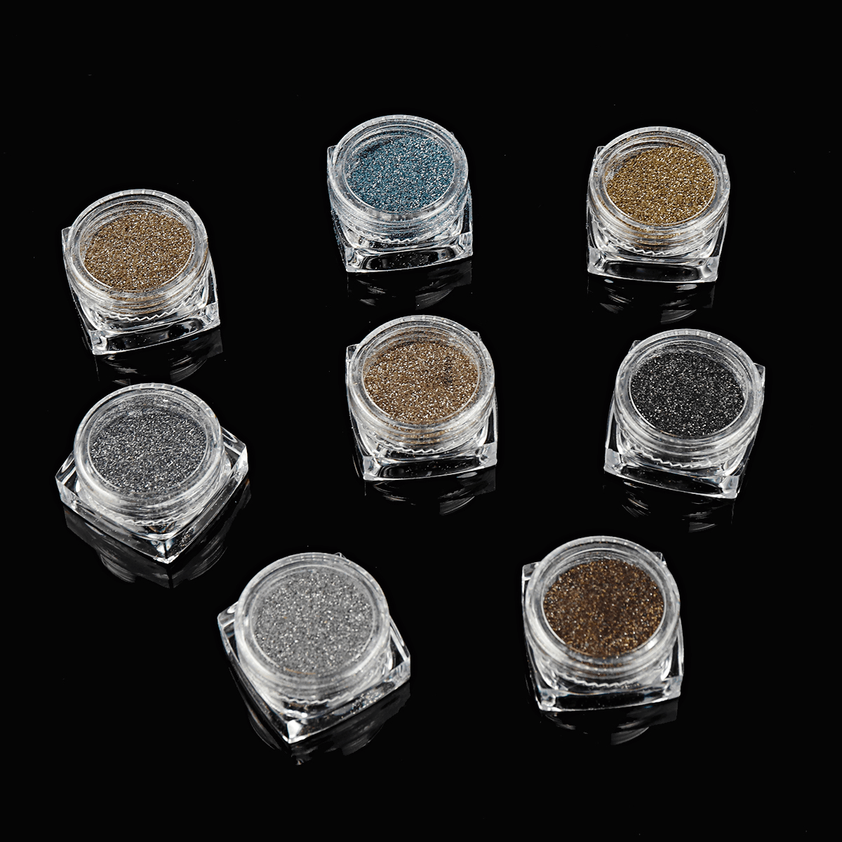 8 Colors Set Grandma Gray Series Nail Aurora Mirror Nail Glitter