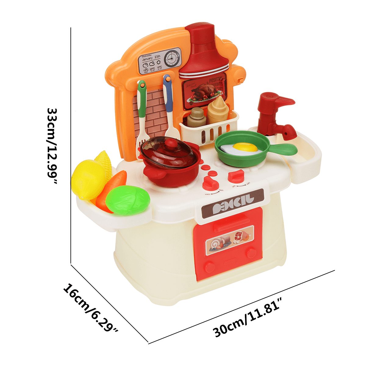 Simulation Kitchen Cooking Pretend Playing House Early Education Toy Set with Light and Sound Effect for Kids Gift