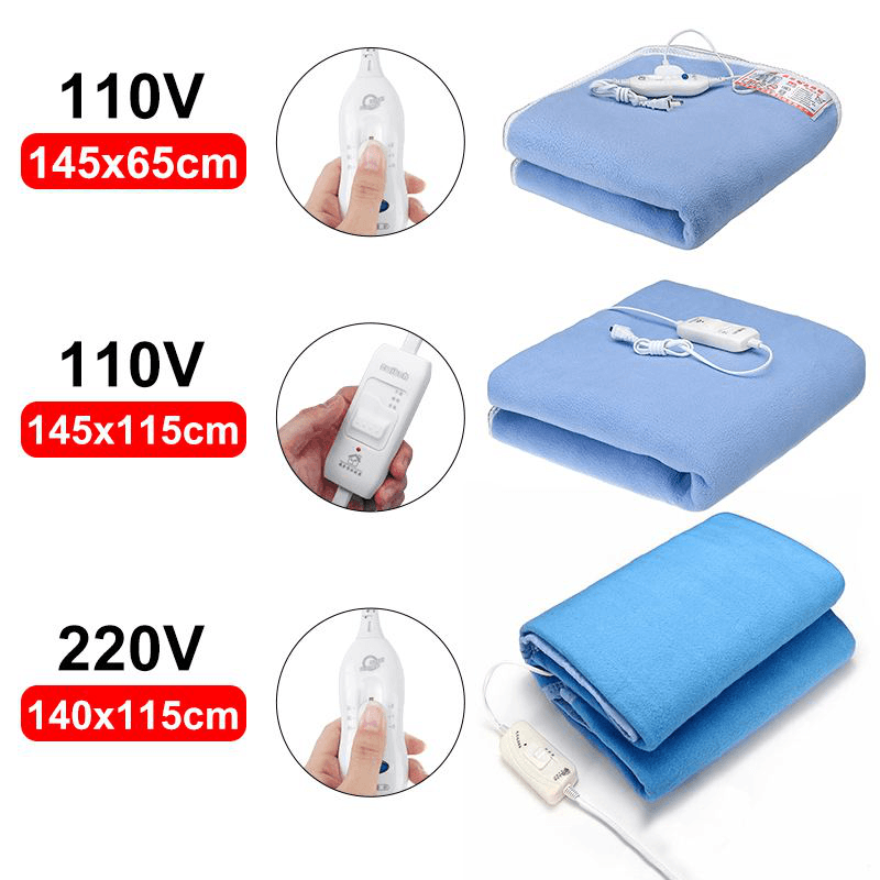 Baizheng 110V 60W 115/65CM Electric Blanket Automatic Overheat Protection Function with Adjustable Temperature Regulator for Bedroom Sets