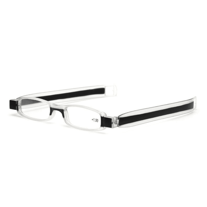 360 Grad drehbare, faltbare Lesebrille, Unisex-Mini-Lesebrille mit Kleiderhaken