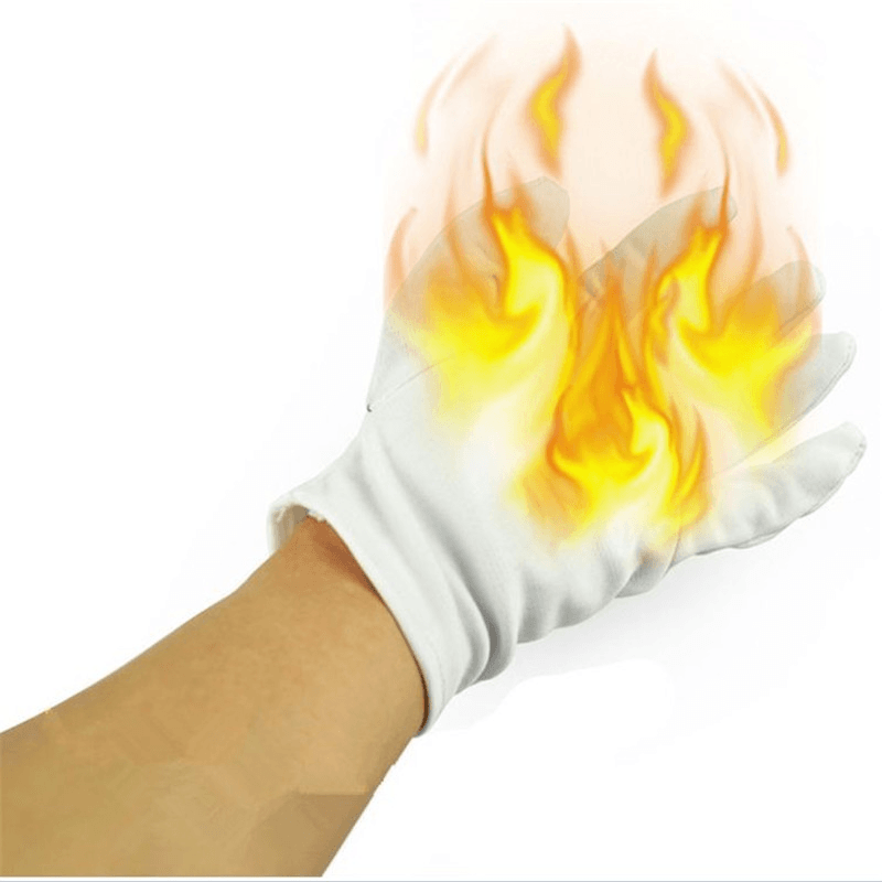 4Pcs Magic Props Palm Fire Gloves Trick Funny Toys with Random Free Gift