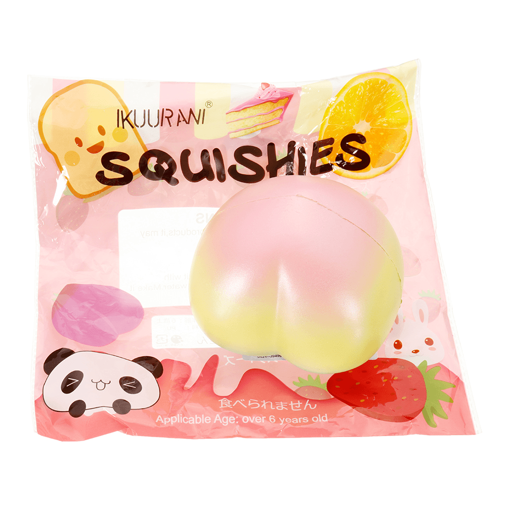 IKUURANI Rainbow Peach Squishy 10.5*9CM Licensed Slow Rising with Packaging Collection Gift Soft Toy