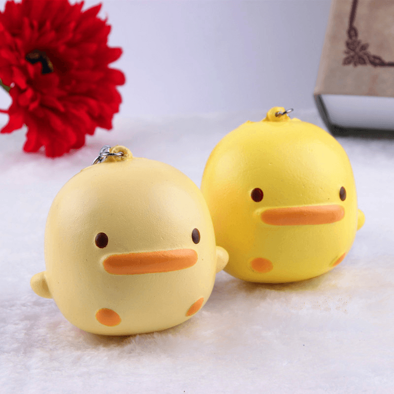 Squishy Yellow Duck Soft Cute Kawaii Phone Bag Strap Toy Gift 7*6.5*4Cm