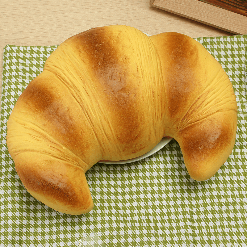 Squishyfun Jumbo-Croissant-Squishy-Brot, super langsam aufsteigend, 18 x 12 cm, Squeeze-Sammlung, Spielzeug, lustiges Geschenk