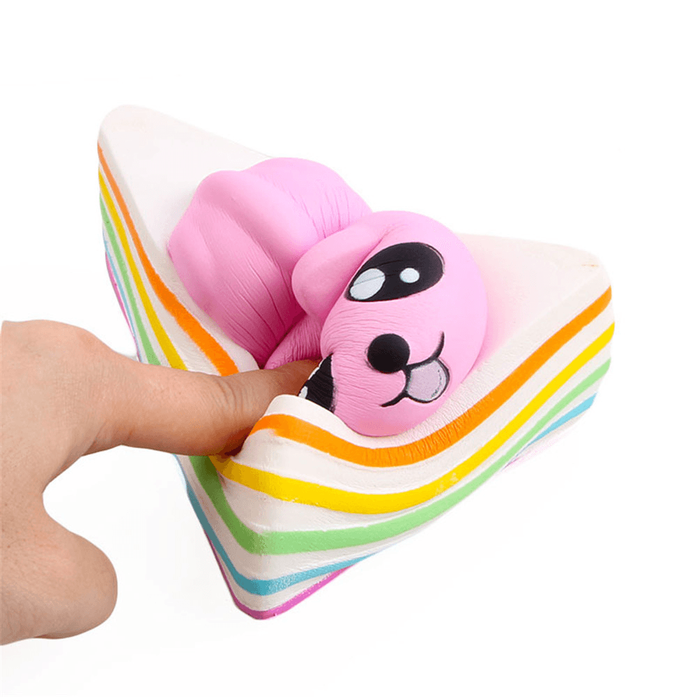 Sanqi Elan Triangle Rainbow Cat Squishy 13*10*10.5CM Licensed Slow Rising with Packaging Collection Gift