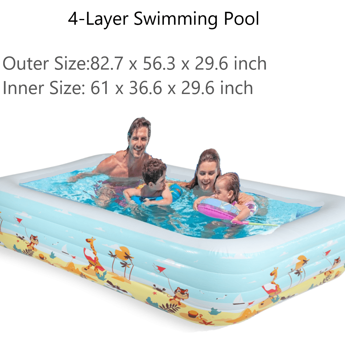 1.8/2.1/3.6M Inflatable Swimming Pool with Bottom Layer Cotton