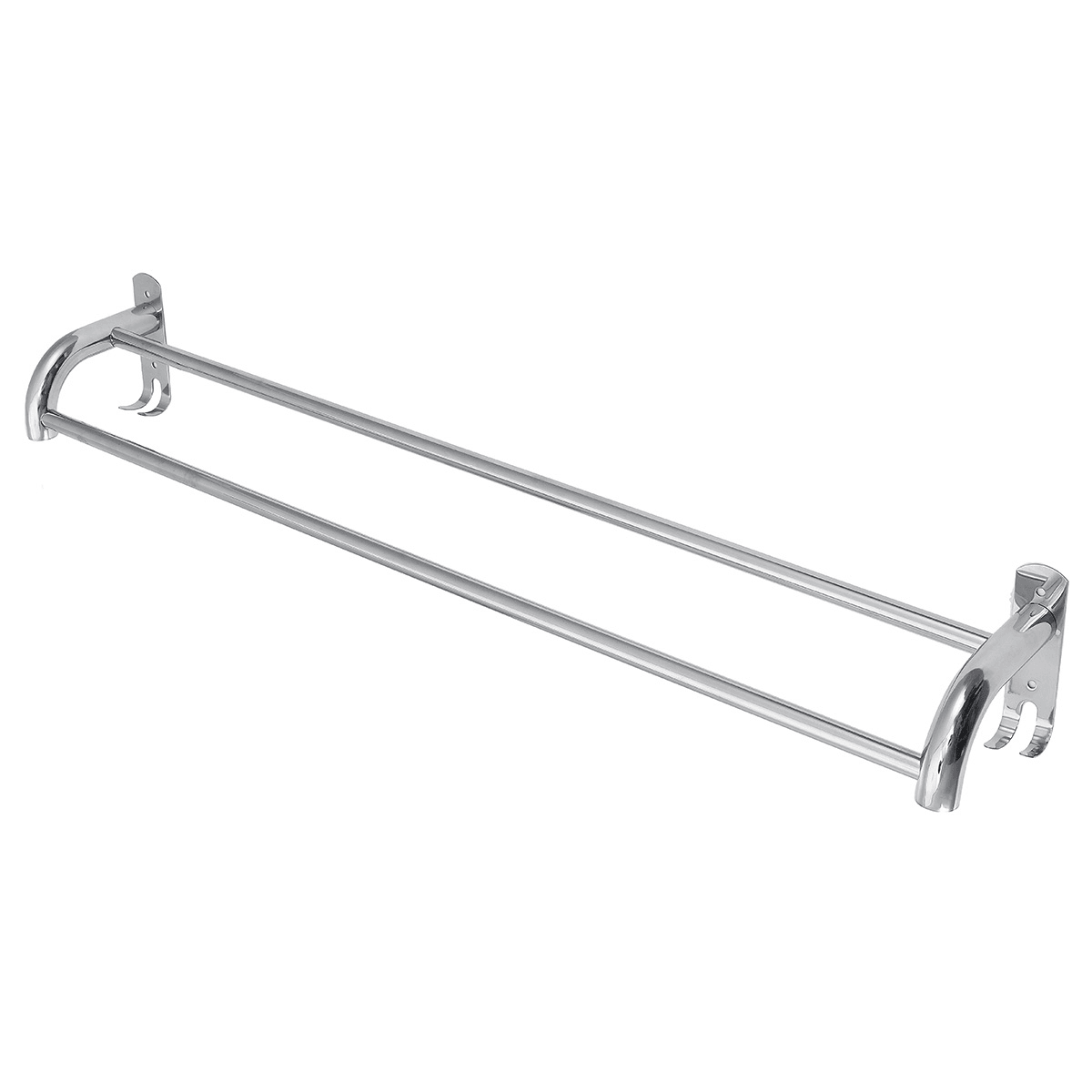 80Cm Stainless Steel Single Double Shelf Wall Mounted Bath Towel Rail Rack for Bathroom Storage Shelf Towel Racks