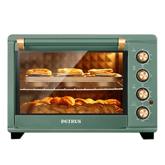 PETRUS PE2030 Electric Oven 1500W 5L Countertop Oven Rotisserie Roaster Cooker Griddle Top Rack Toaster