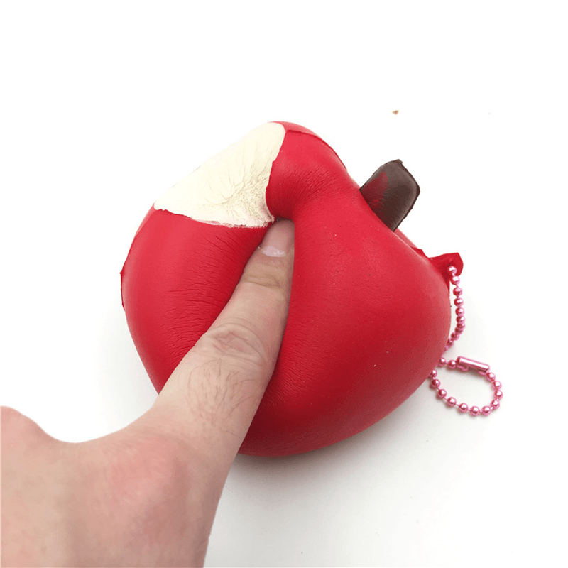 Sanqi Elan Simulation Cute Apple Soft Squishy Super Slow Rising Original Packaging Ball Chain Kid Toy