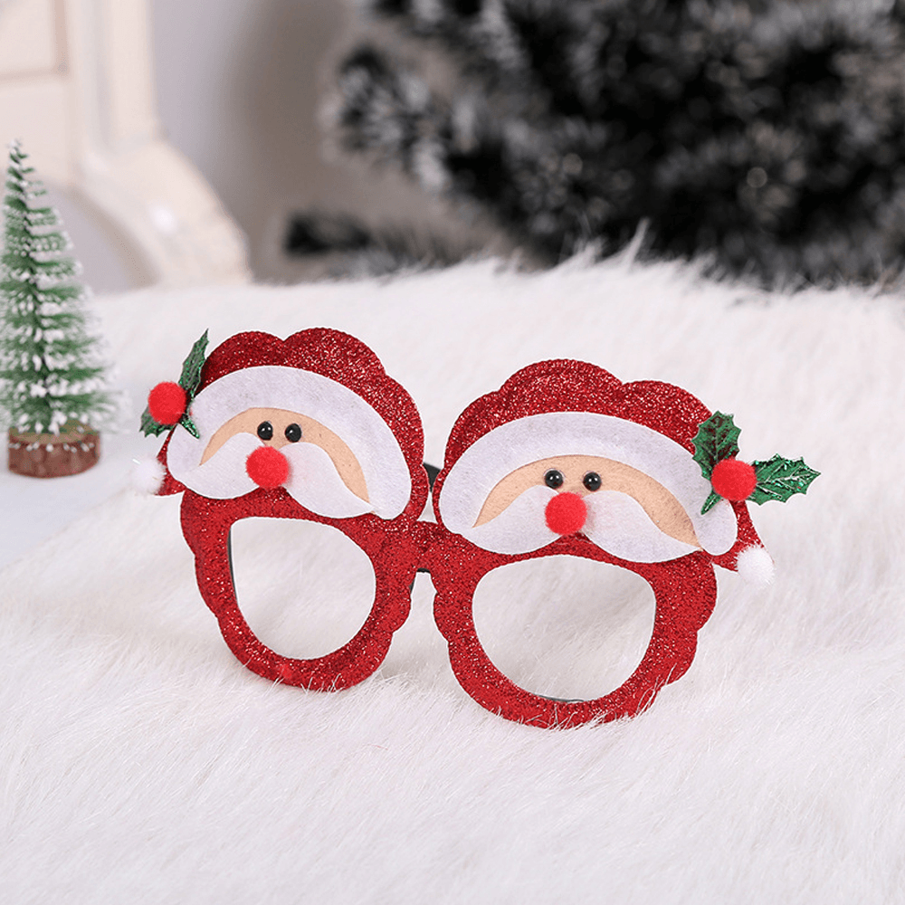 Christmas Cartoon Hat Letter Snowman Tree Glasses Frame Children Adult Party Dress up Toy for Home Decorations Gift