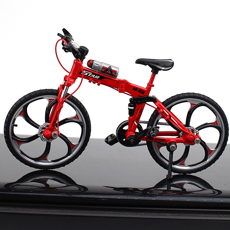 1:10 Mini bicicleta modelo que se puede abrir plegable bicicleta de montaña curva carreras aleación modelo Juguetes