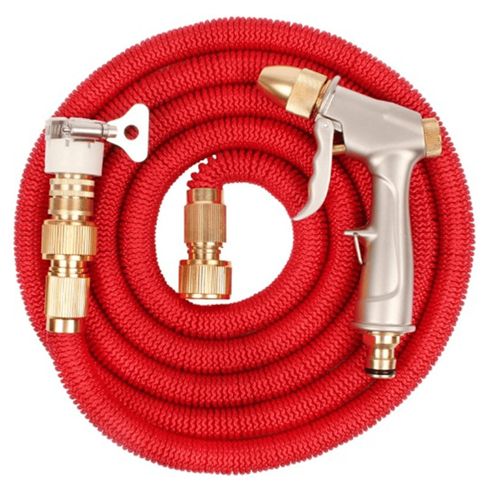 Expandable Garden Telescopic Magic Hose Plastic Car Wash Hose Metal Sprayer Outdoor Garden Watering Pipe