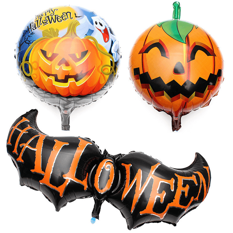 Halloween Pumpkin Head Party Home Decorations Props Foil Balloons