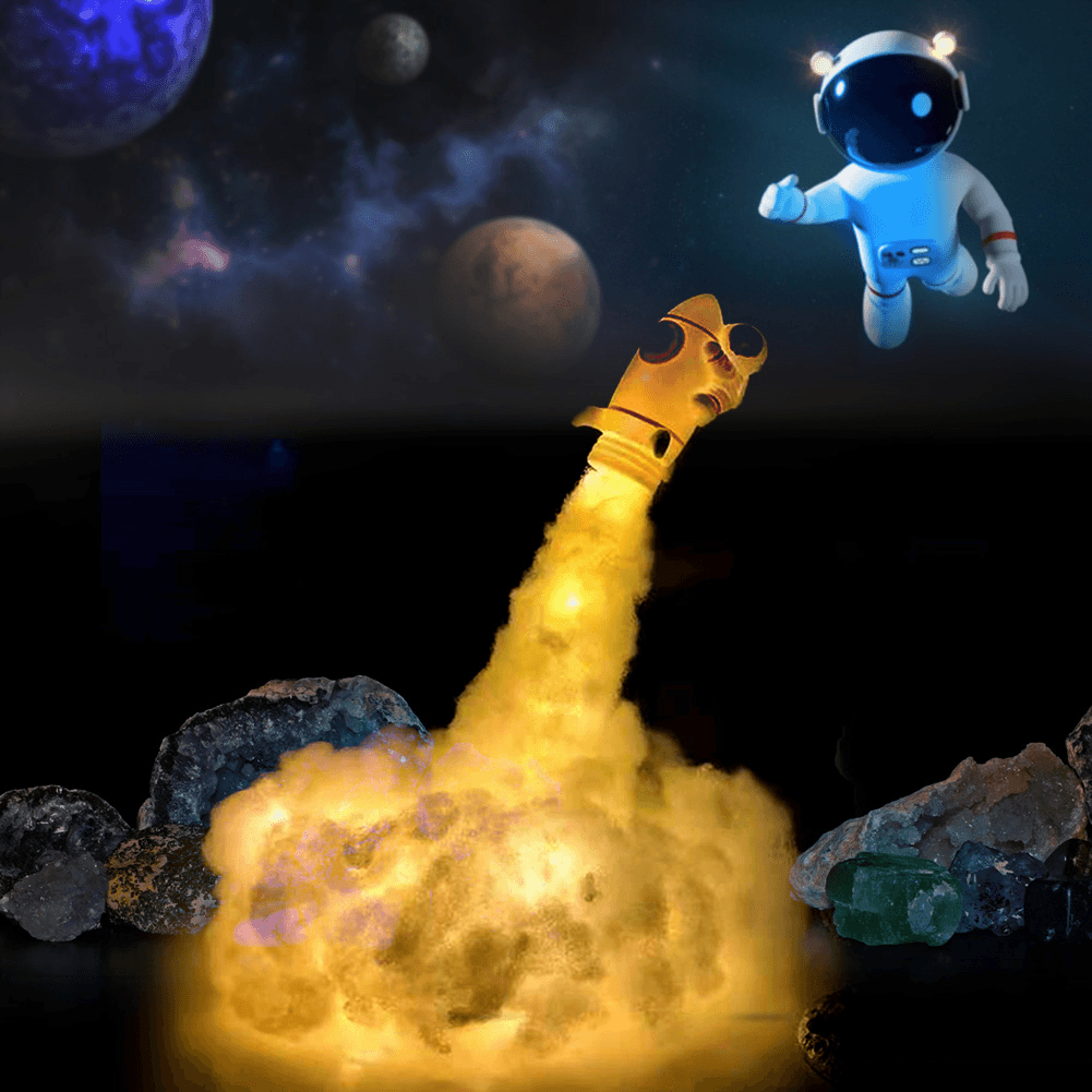 Astronaut Bedside Lamp DIY LED Clouds Rocket Bedroom Corridor Bathroom Intelligent Night Light Toy for Kids Christmas Gift