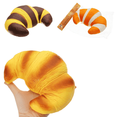 Squishyfun Jumbo-Croissant-Squishy-Brot, super langsam aufsteigend, 18 x 12 cm, Squeeze-Sammlung, Spielzeug, lustiges Geschenk