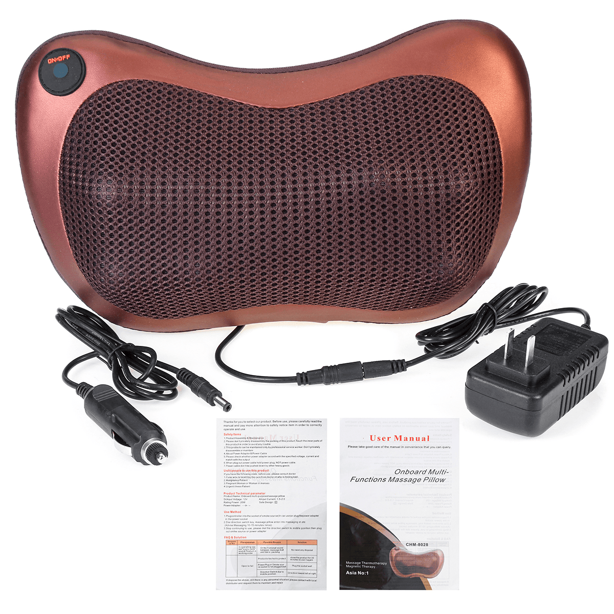 6/8 Heads Relaxation Electric Massage Pillow Vibrator for Shoulder Back Kneading Massager