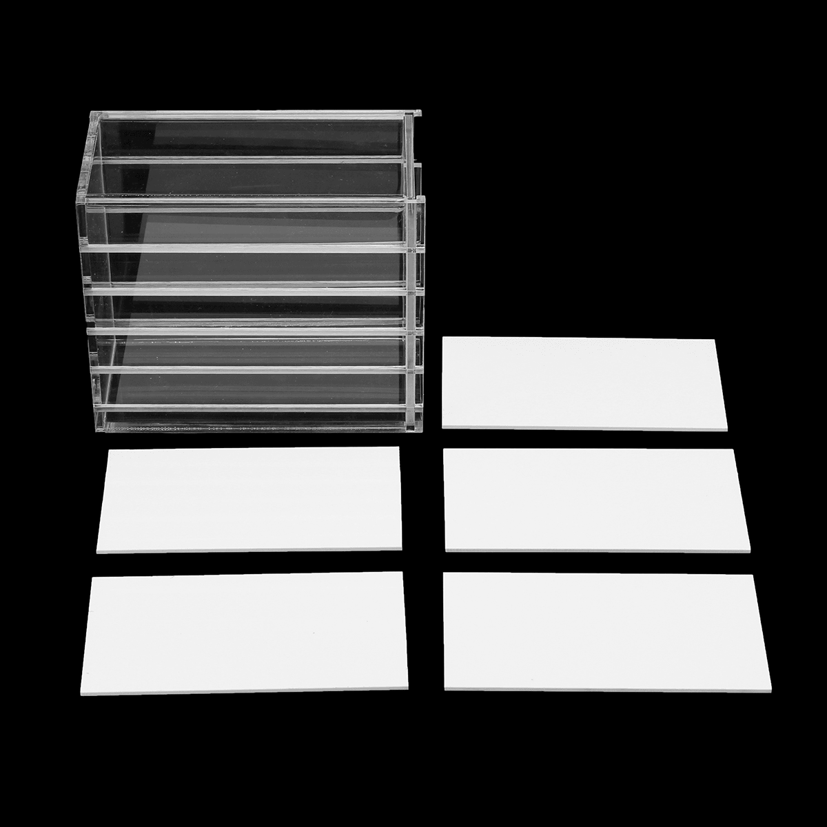 5 Layer Clear Eyelash Storage Acrylic Box Cosmetic Organizer Eyelashes Glue Pallet Holders