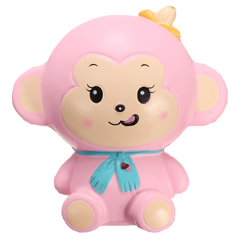 Woow Squishy Monkey Slow Rising 12Cm with Original Packaging Blue and Pink