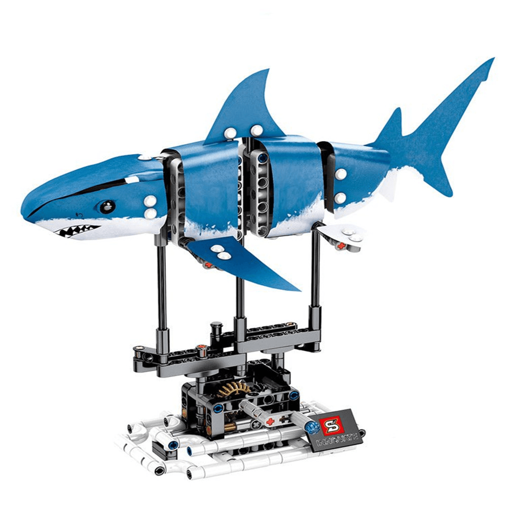 S Innovate 7006A-D Robot Shark Swim Fish Gear Power Toy Blocks Toys 342Pcs Kid Movable Gift