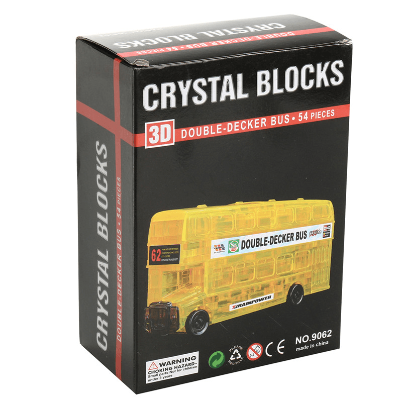 Kreative IQ 3D Kristall Puzzle Puzzle Blöcke Zusammenbau Bus Auto Modell DIY Spielzeug