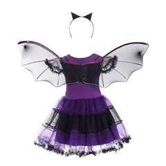 Halloween Costumes Purple Bat Style Children Cosplay Cartoon Costumes Witches Role Play