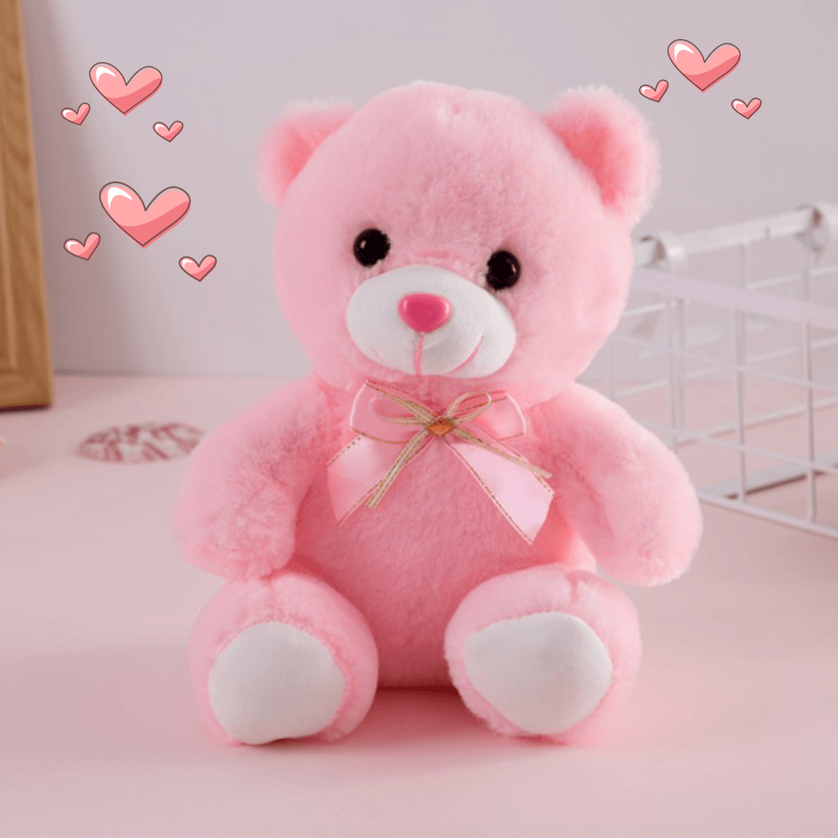 Girls Baby Cute Soft Stuffed Plush Teddy Bear Toy with LED Light up for Kids Xmas Gift